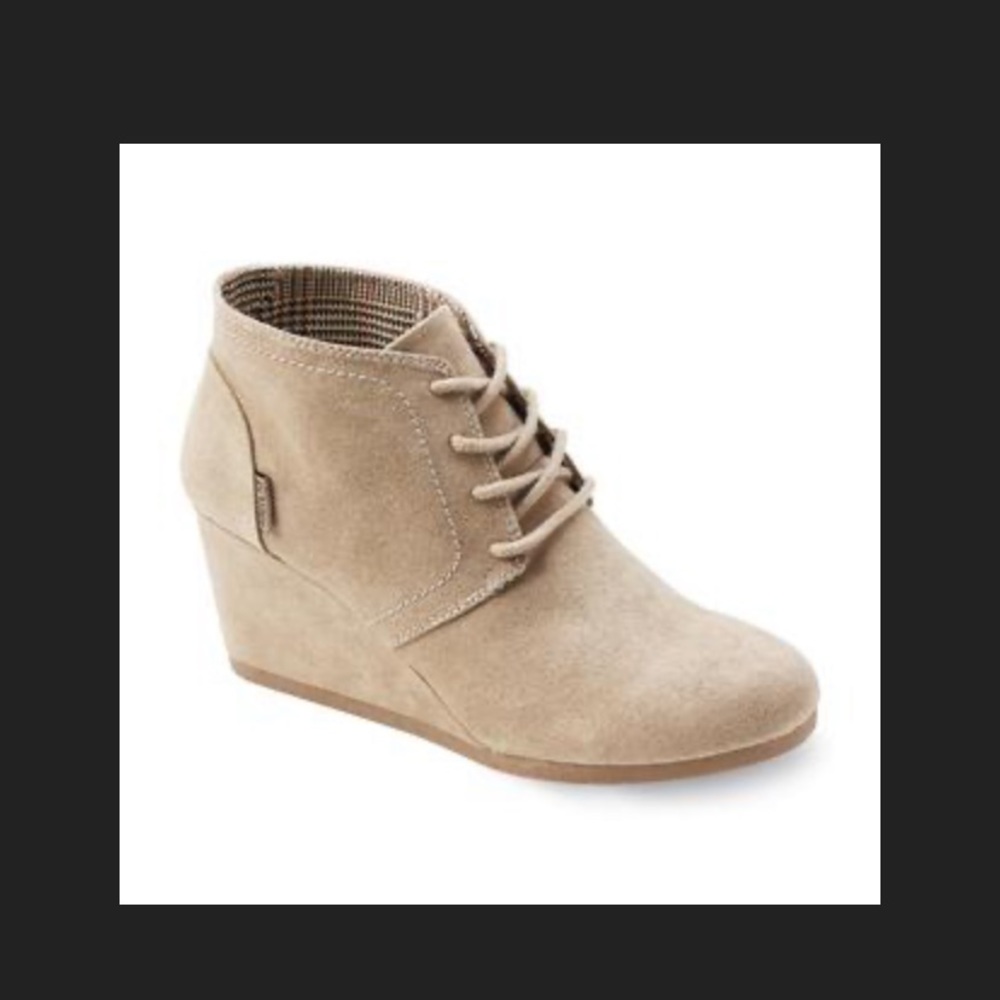 Route 66 Women's Taupe Lace-Up Wedge Bootie - Size 7